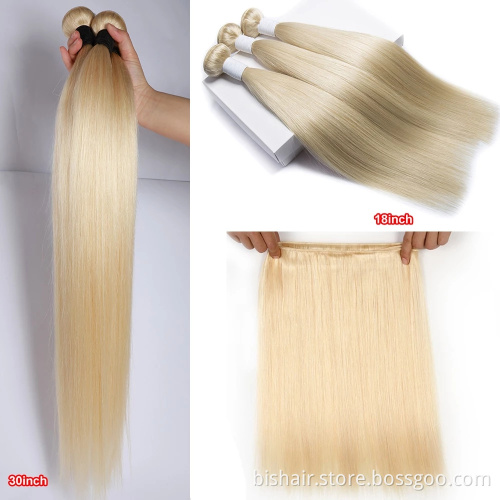 10A blonde 613 hair bundle 10-32 inch long straight hair 1/3/4 straight hair bundle 100% real hair, no knots, no shedding